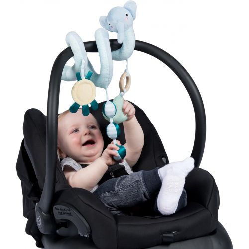  [아마존베스트]Manhattan Toy Safari Elephant Spiral Stroller and Crib Toy with Baby Mirror, Rattle and Teether