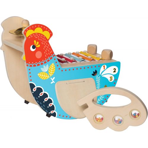  [아마존베스트]Manhattan Toy Musical Chicken Wooden Instrument for Toddlers with Xylophone, Drumsticks, Cymbal and Maraca