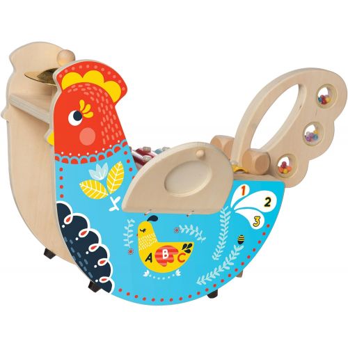  [아마존베스트]Manhattan Toy Musical Chicken Wooden Instrument for Toddlers with Xylophone, Drumsticks, Cymbal and Maraca