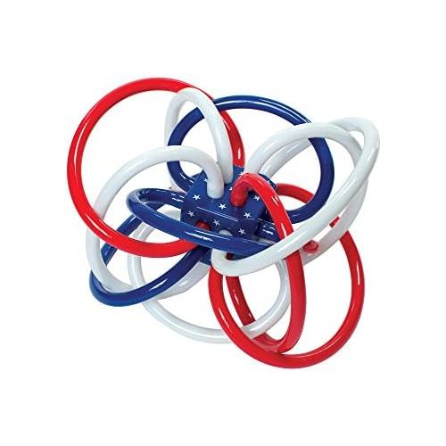  [아마존베스트]Manhattan Toy Red, White, and Blue Winkel Rattle and Teether Baby Toy