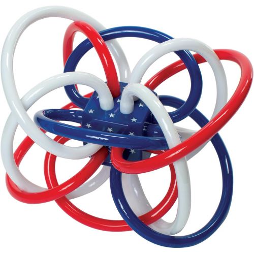  [아마존베스트]Manhattan Toy Red, White, and Blue Winkel Rattle and Teether Baby Toy