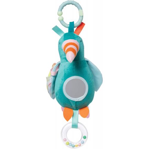  Manhattan Toy Fantasy Bird Clip-on Baby Travel Toy with Baby-Safe Mirror, Ring Rattle and Teether