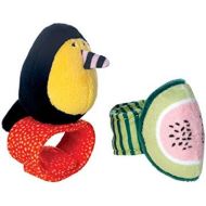 Manhattan Toy Fruity Paws Watermelon & Toucan Baby Wrist Rattle & Foot Finder Set