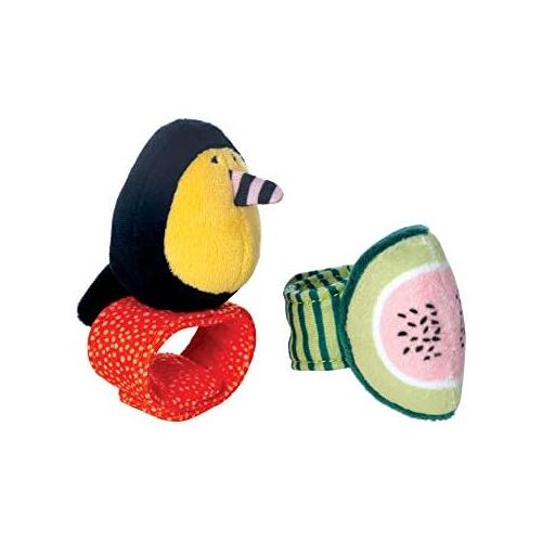  Manhattan Toy Fruity Paws Watermelon & Toucan Baby Wrist Rattle & Foot Finder Set