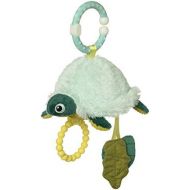 Manhattan Toy Theo Turtle Clip On Baby Toy with Rattle, Crinkle Paper and Soft Teether Ring