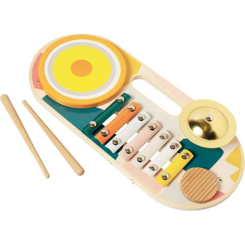  [아마존베스트]Manhattan Toy Beats to Go Wooden Toddler and Preschool Musical Toy Instrument Xylophone, Drum, Cymbal and Washboard