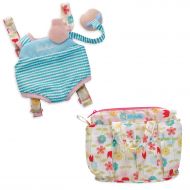 Manhattan Toy Wee Baby Stella Travel Time Carrier Set and Delightful Diaper Bag Baby Doll Accessories