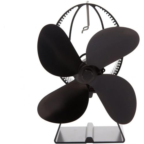  Man-hj Heat Powered Stove Fan Fireplace Thermal Four Page Fan, Wood Fireplace Fan, Efficient Heat Dissipation for Home Heating
