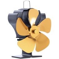 Man-hj Heat Powered Stove Fan 5 Blades Heat Powered Stove Fan Log Wood Burner Eco Fan Quiet Home Fireplace Fan Efficient Heat Distribution for Home Heating (Color : Yellow)