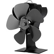 Man-hj Heat Powered Stove Fan Black Fireplace 5 Blades Heat Powered Stove Fan Log Wood Burner Eco Friendly Quiet Fan Home Efficient Heat Distribution for Home Heating (Color : Black)