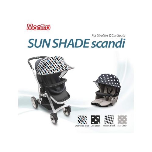  Manito Sun Shade for Strollers and Car Seats (Black) UPF 50+