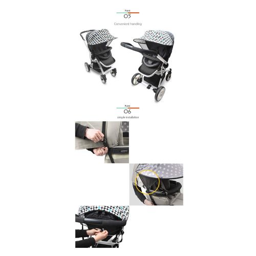  Manito Sun Shade for Strollers and Car Seats (Black) UPF 50+