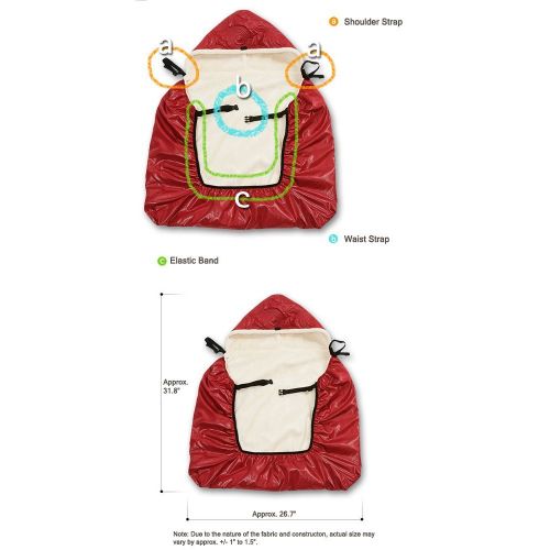  Manito Shiny Skin Infant Carrier Warmer / Bunting / Stroller Footmuff - Red (4 Available Colors)