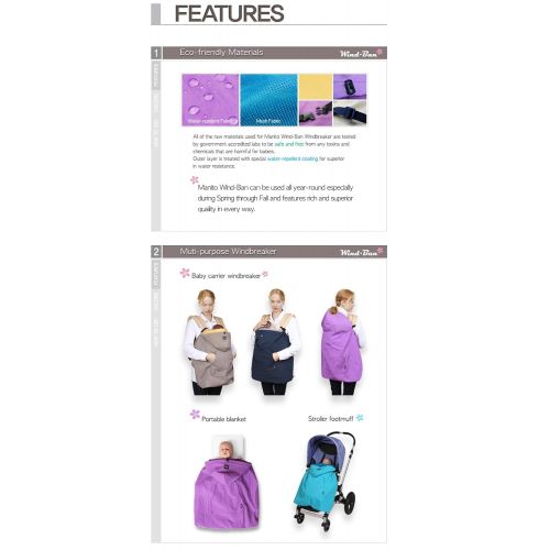  Manito Wind-Ban Baby Carrier Windbreaker (Purple)