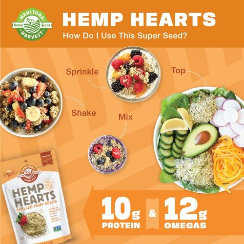  Manitoba Harvest Hemp Hearts Raw Shelled Hemp Seeds, 5lb; with 10g Protein & 12g Omegas per...