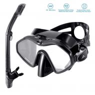 Mankvis Snorkeling Diving Mask Set, Dry Snorkel Set, 180° Panoramic Anti-Fog and Leakage Prevention