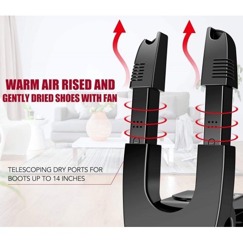  Manledio Electric Shoe Boot Dryer Warmer, Portable Folding Dryer Adjustable Rack Boots Shoes Socks Gloves Helmet Gear (110V)