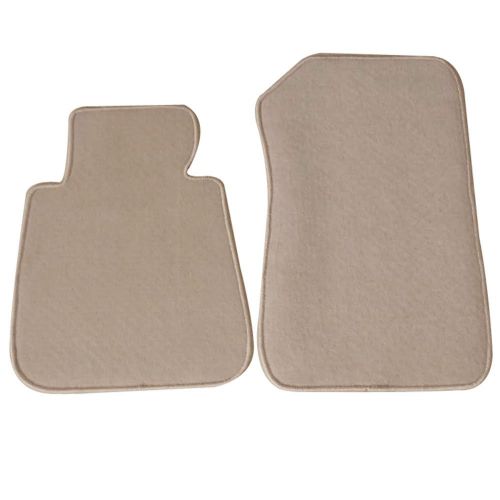  Mann Floor Mat Compatible With 2005-2009 BMW E90 3 Series | Front & Rear Beige 4PC Nylon Car Floor Carpets Carpet liner by IKON MOTORSPORTS |2006 2007 2008