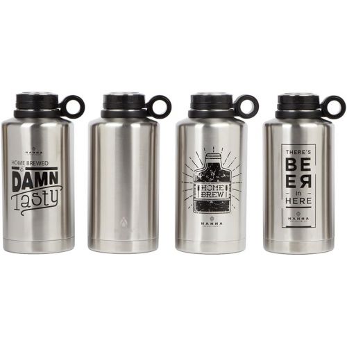  [아마존베스트]Manna Ring Growler | 64oz Vacuum Insulated Stainless Steel | Craft and IPA Beer Growler | Keeps Beverages Fresh and Cold up to 24 Hours | Lead and BPA Free -Beer in Here