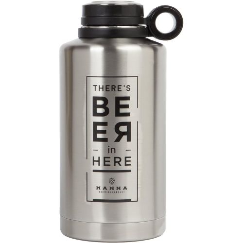  [아마존베스트]Manna Ring Growler | 64oz Vacuum Insulated Stainless Steel | Craft and IPA Beer Growler | Keeps Beverages Fresh and Cold up to 24 Hours | Lead and BPA Free -Beer in Here