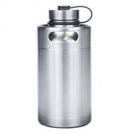 Manna Keg Growler 64 oz Double Walled Vacuum Insulated Stainless Steel wThermoplastic Rubber Travel Loop | BPA & Lead Free | Keeps Liquid Cold for 24 Hours & Hot for 12 hours