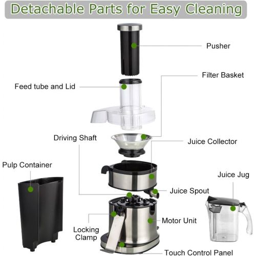  Mannice Juice Extractor,Wide Mouth Centrifugal Juicer Machine LED Touch Control Function with Juice Jug,Anti-drip,800W-High Nutrient Fruit & Vegetable 15.7 x 10.6 x 7.9, 2021 Upgraded Vers