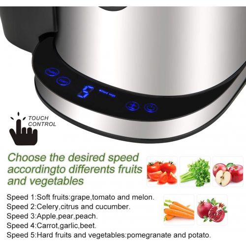  Mannice Juice Extractor,Wide Mouth Centrifugal Juicer Machine LED Touch Control Function with Juice Jug,Anti-drip,800W-High Nutrient Fruit & Vegetable 15.7 x 10.6 x 7.9, 2021 Upgraded Vers