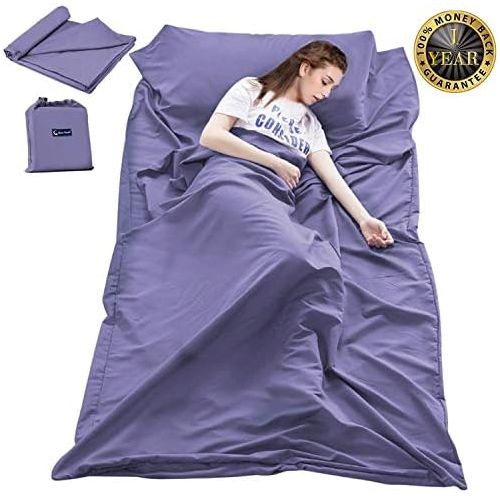  Mannice Sleeping Bag Liner Travel Camping Sheet Lightweight Hotel Sheet Compact Sleep Bag Sack Lightweight Breathable Liners Warm Roomy for Camping Youth Hostels Picnic Adult Compact Sacks