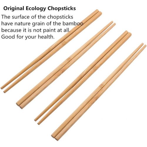  [아마존베스트]Mannice Chopsticks Reusable Chinese Natural Bamboo Chopsticks 9.8/25cm Long Lightweight Wood Chopstick Set For Eating Cooking -10 Pairs gift Sets Dishwasher Safe Color1