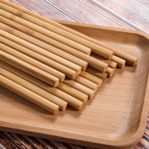 [아마존베스트]Mannice Chopsticks Reusable Chinese Natural Bamboo Chopsticks 9.8/25cm Long Lightweight Wood Chopstick Set For Eating Cooking -10 Pairs gift Sets Dishwasher Safe Color1