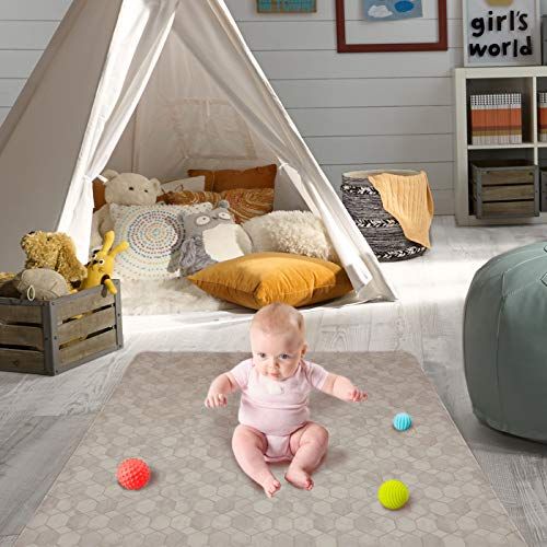  Mannington Vinyl Floor Mat, Durable, Soft and Easy to Clean, Ideal for Highchair Floor Mat, Mudroom Mat or Play Mat. Freestyle, Shell Oceana Pattern (4 ft x 4 ft)