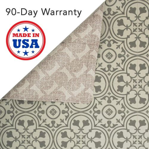  Mannington Vinyl Floor Mat, Durable, Soft and Easy to Clean, Ideal for Kitchen Floor, Mudroom or Pet Food Mat. Freestyle, Wrought Iron Deco Pattern (2 ft x 3 ft)