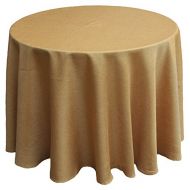 Manor Luxe Collection Gala Glistening Easy Care Solid Color Tablecloth, 90-Inch Round, Gold, 90