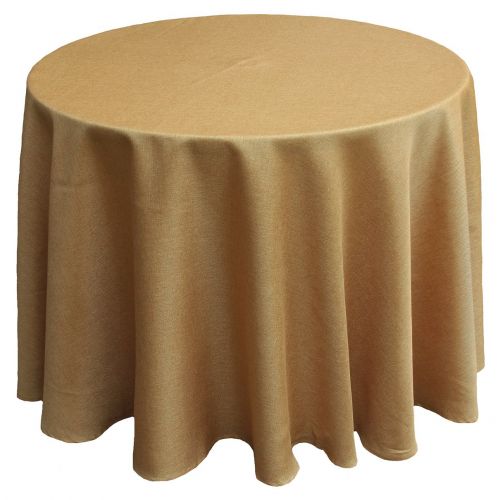  Manor Luxe Collection Gala Glistening Easy Care Solid Color Tablecloth, 90-Inch Round, Gold, 90