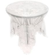 Manor Luxe ML16144 Paisley Lace Embroidered Tablecloth with Beaded Accents, 80 by 80,