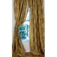 Manor Luxe Morocco Rod Pocket Curtain Panel, 48 by 96-Inch, Gold