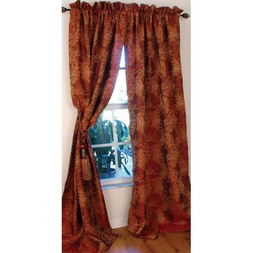  Manor Luxe Morocco Rod Pocket Curtain Panel, 48 by 96-Inch, Gold