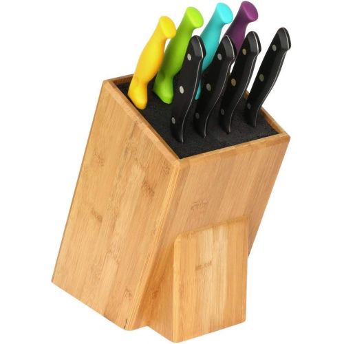  Mantello XL Universal Bamboo Wood Knife Block Storage Holder Organizer