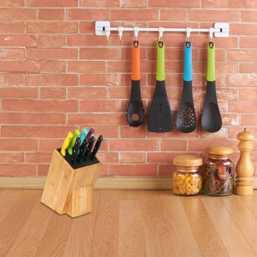  Mantello XL Universal Bamboo Wood Knife Block Storage Holder Organizer