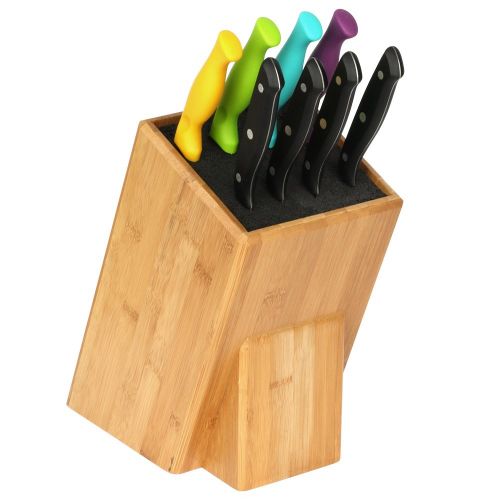  Mantello XL Universal Bamboo Wood Knife Block Storage Holder Organizer