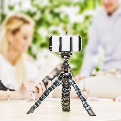  [아마존베스트]Mantona Armadillo DSLR (to working height 28cm/Maximum Load 3kgBlack/Grey + Adapter with 1/4-Inch Connector and Smartphone Holder