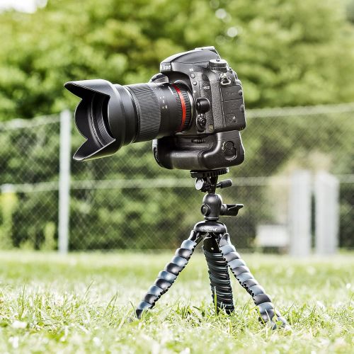  [아마존베스트]Mantona Armadillo DSLR (to working height 28cm/Maximum Load 3kgBlack/Grey + Adapter with 1/4-Inch Connector and Smartphone Holder