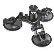 [아마존베스트]Mantona Suction Cup Mount 3 Leg Size L for GoPro Hero 6 5 4 3+ 3 2 1, Session and Other Compatible Action Cams, Includes High Quality Aluminium Ball Head, 3 Suction Cups
