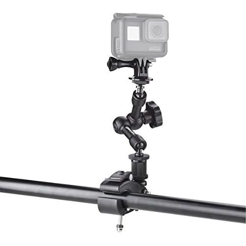  [아마존베스트]Mantona 21284 Clamp Mount XL (for GoPro Hero 6 5 4 3+ 3 2 1, Session and other Compatible Action Cams, Very Stable Clamp for Tubes and Tripod Legs, with 1/4 Inch Connection) Black/