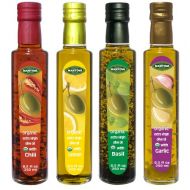 Mantova Flavored Extra Virgin Olive Oil Variety Pack: Garlic, Basil, Chili, Lemon Organic Extra Virgin Olive...