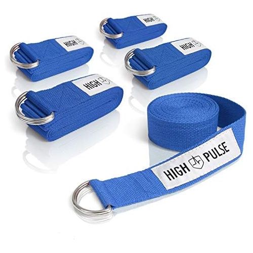  [아마존베스트]High Pulse Yoga Strap (183 x 1.5 inches) - High Quality Yoga Strap with Clasp as a Practical Aid for Yoga or Pilates - 100% Cotton