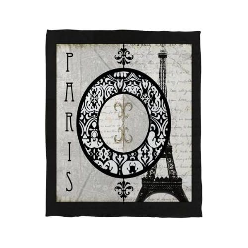  Manual Woodworkers & Weavers Coral Fleece Throw, 60 by 80-Inch, Paris Circle Eiffel Tower