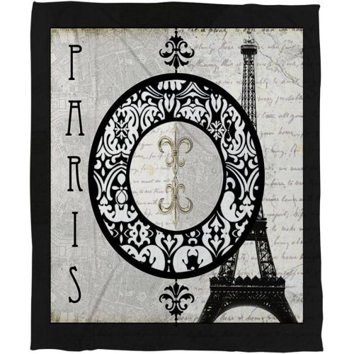  Manual Woodworkers & Weavers Coral Fleece Throw, 60 by 80-Inch, Paris Circle Eiffel Tower