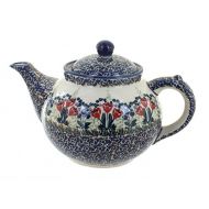 Manufaktura Blue Rose Polish Pottery Red Tulip Teapot