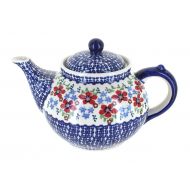 Manufaktura Blue Rose Polish Pottery Red Poppy Teapot